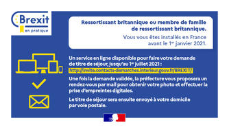 Demande en ligne de titre de séjour pour les britanniques installés en France avant le 01/01/2021